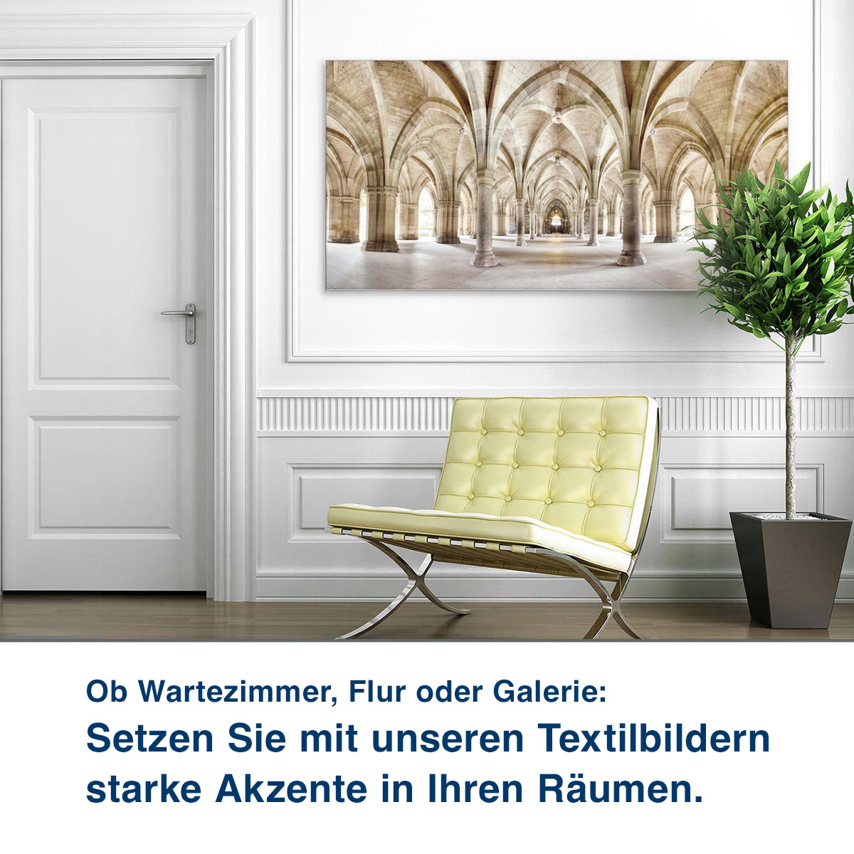 Ob Wartezimmer, Flur oder Galerie:  Unsere Schallabsorber helfen Ihnen,  die Raumakustik zu verbessern.