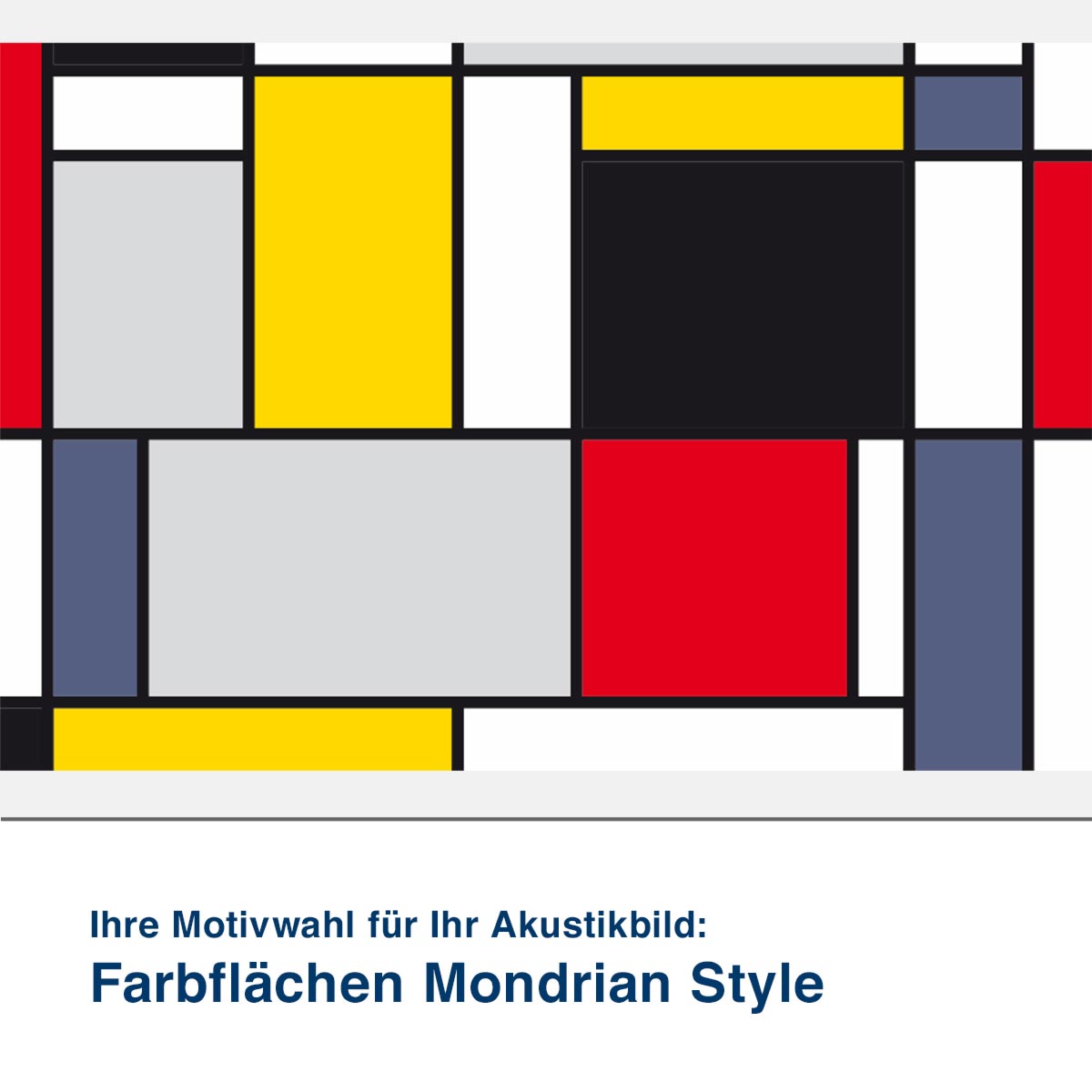 Akustikbild Motiv Farbflächen Mondrian Style