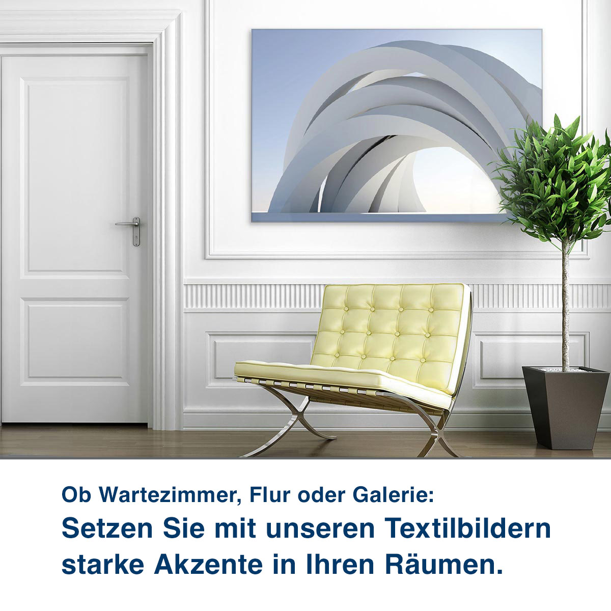 Ob Wartezimmer, Flur oder Galerie:  Unsere Schallabsorber helfen Ihnen,  die Raumakustik zu verbessern.