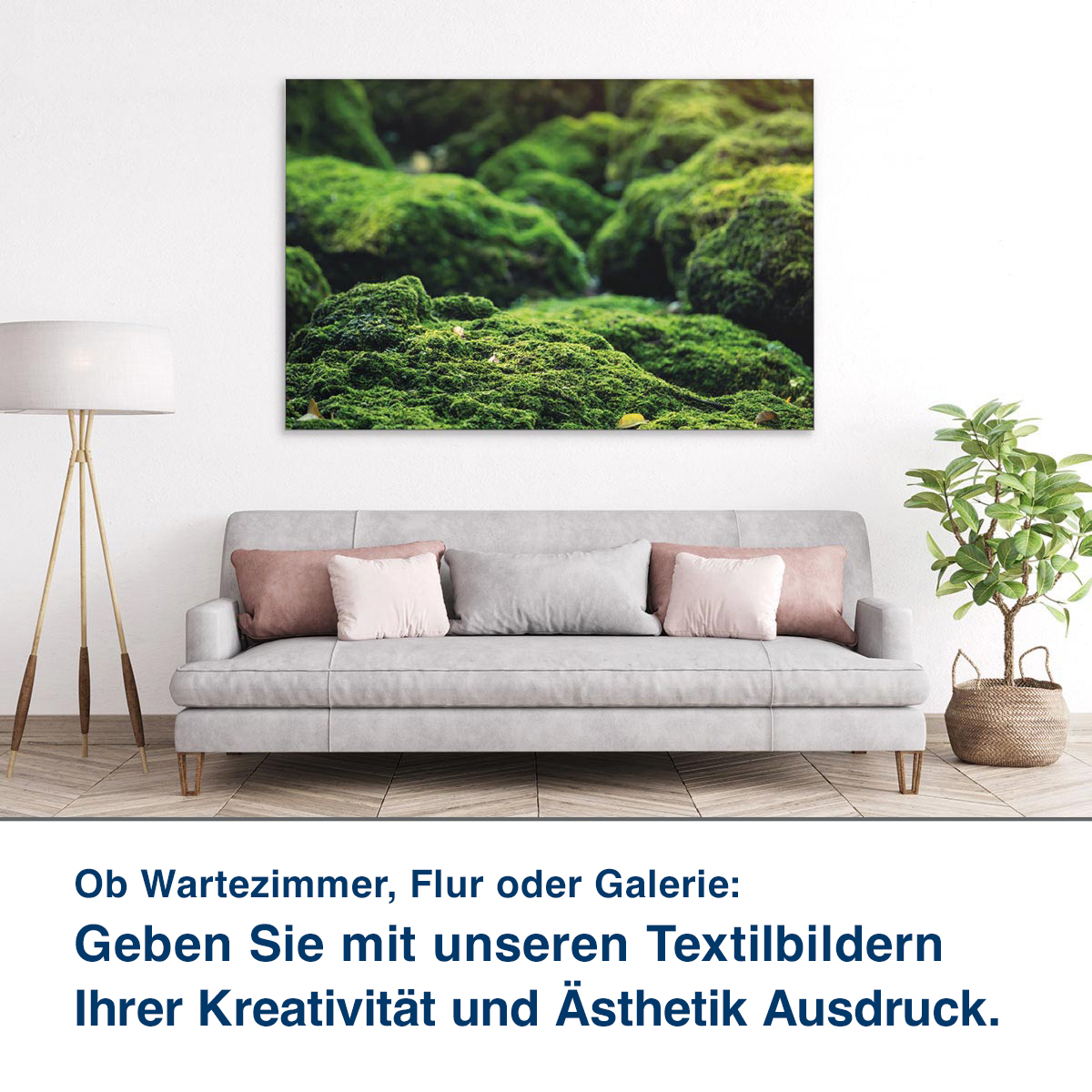 Ob Lounge, Praxis oder Ihr Wohnzimmer:  Unsere Schallabsorber helfen Ihnen,  die Raumakustik zu verbessern.