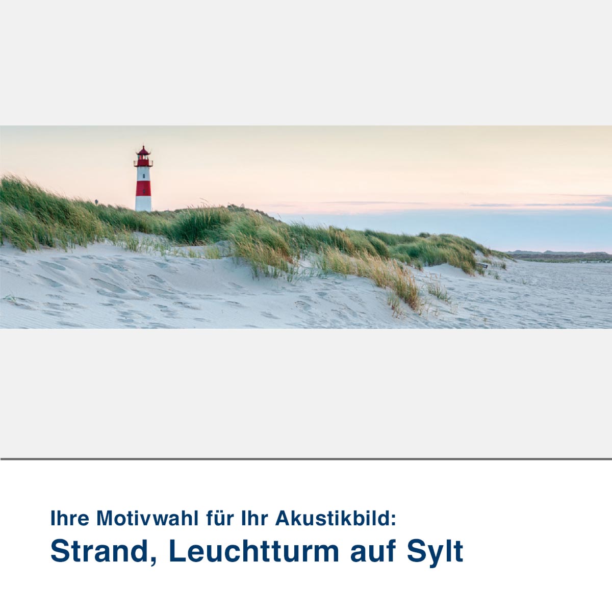 Akustikbild Motiv Strand, Leuchtturm auf Sylt