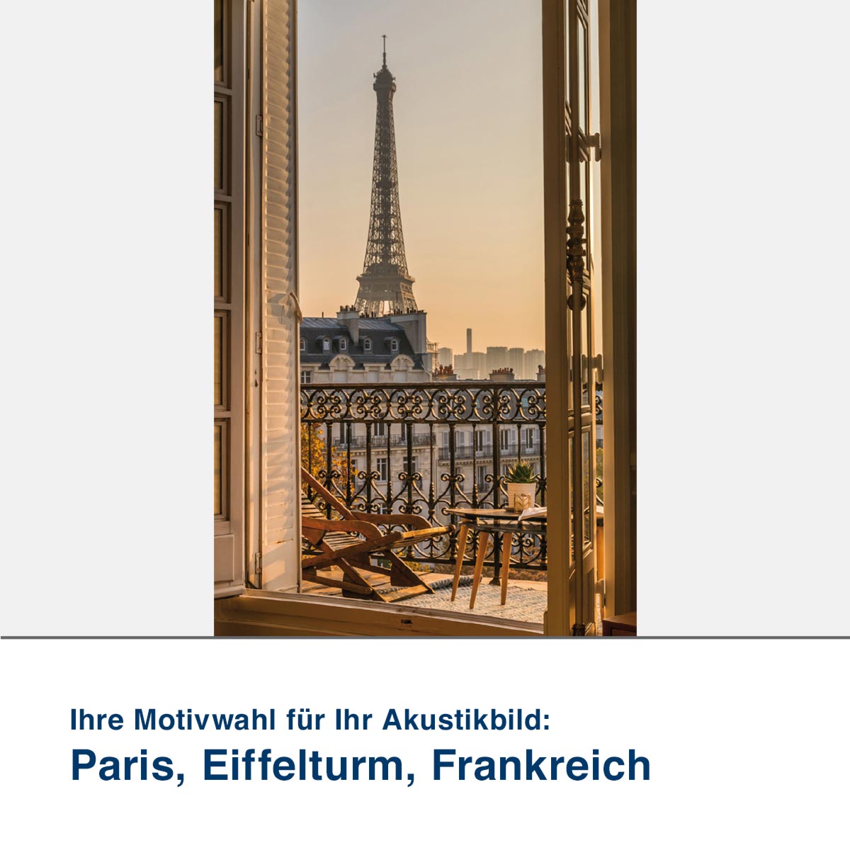 Akustikbild Motiv Paris, Eiffelturm, Frankreich