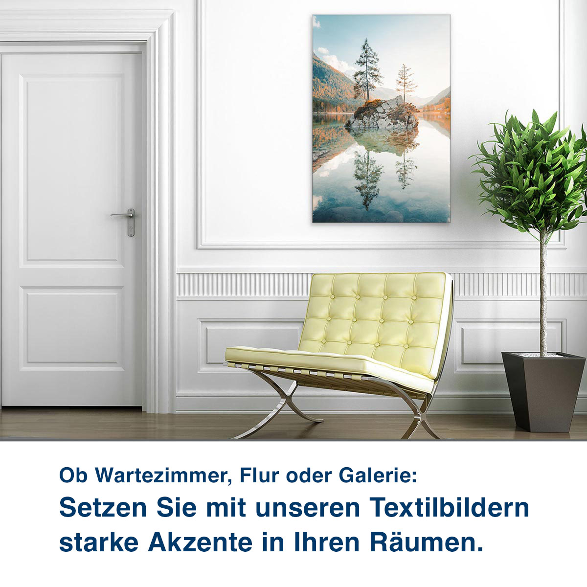Ob Wartezimmer, Flur oder Galerie:  Unsere Schallabsorber helfen Ihnen,  die Raumakustik zu verbessern.