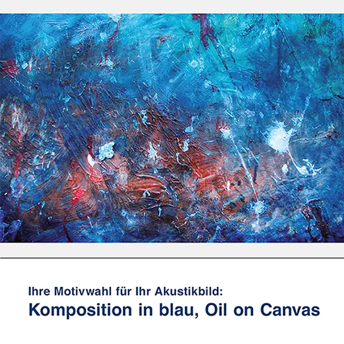 Akustikbild Komposition in blau, Oil on Canvas