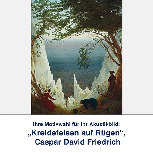 Akustikbild „Kreidefelsen auf Rügen“, Caspar David Friedrich