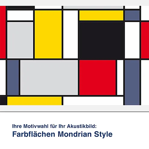 Akustikbild Motiv Farbflächen Mondrian Style