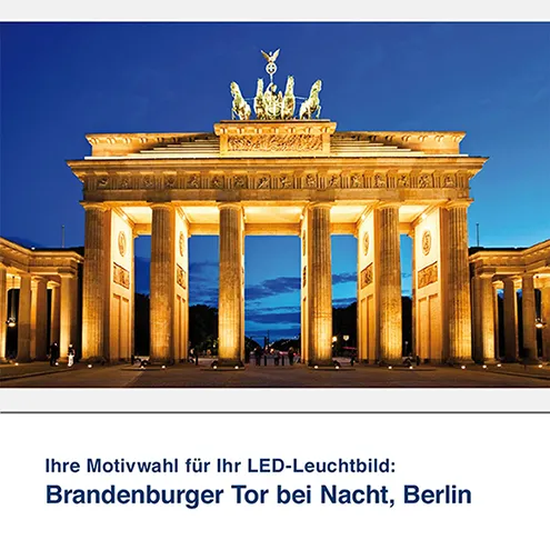 LED-Leuchtbild Brandenburger Tor bei Nacht, Berlin