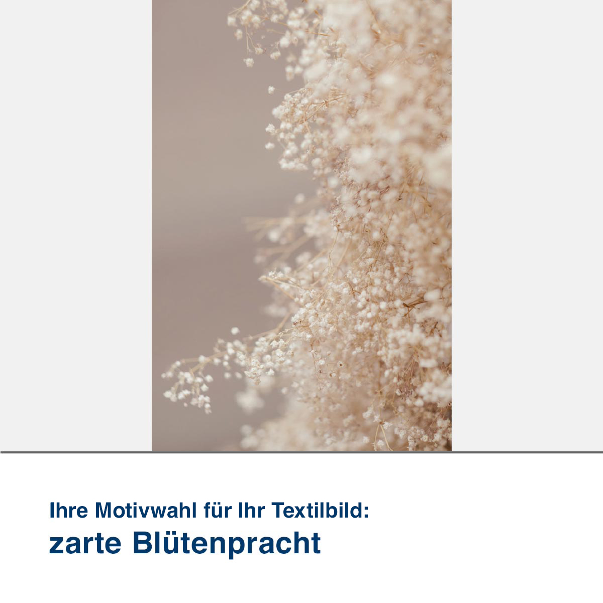 Textilbild Motiv zarte Blütenpracht