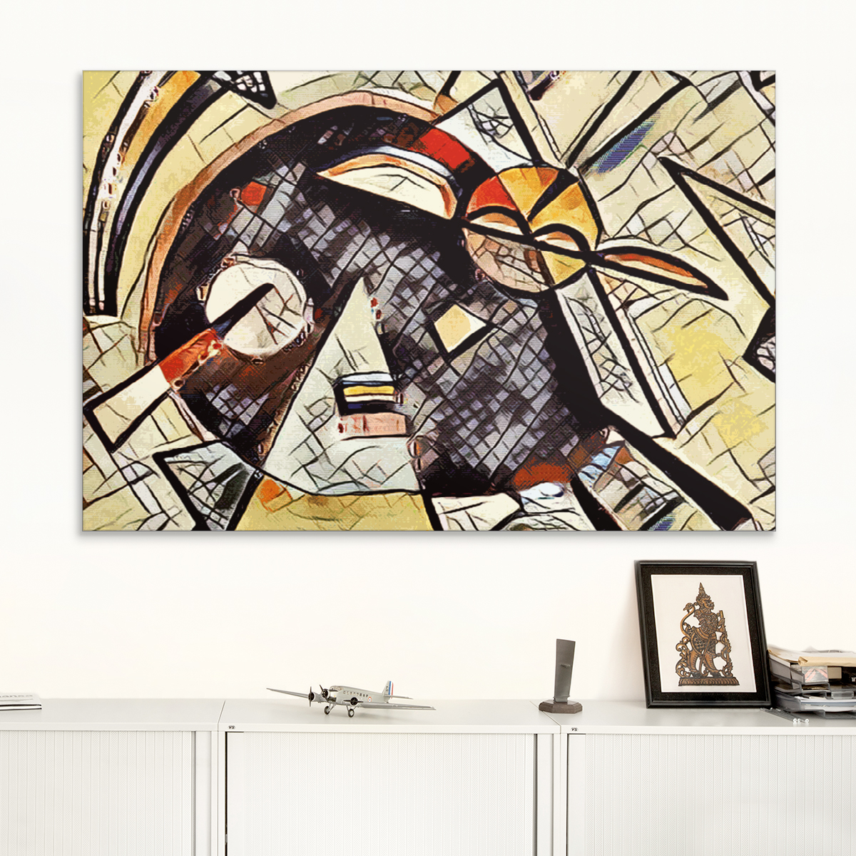 Textilbild Komposition Kandinsky Style