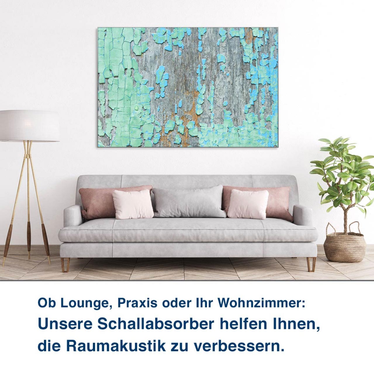 Ob Lounge, Praxis oder Ihr Wohnzimmer:  Unsere Schallabsorber helfen Ihnen,  die Raumakustik zu verbessern.