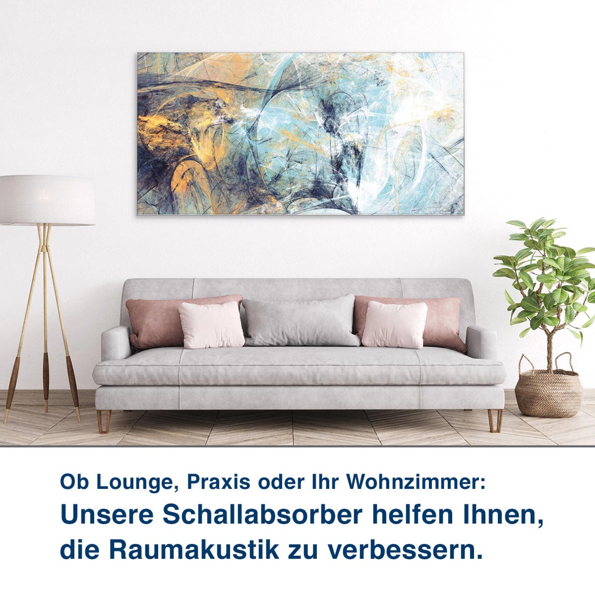 Ob Büro, Konferenzraum oder Showroom:  Unsere Akustikbilder steigern Wohl- befinden und Konzentrationsfähigkeit.