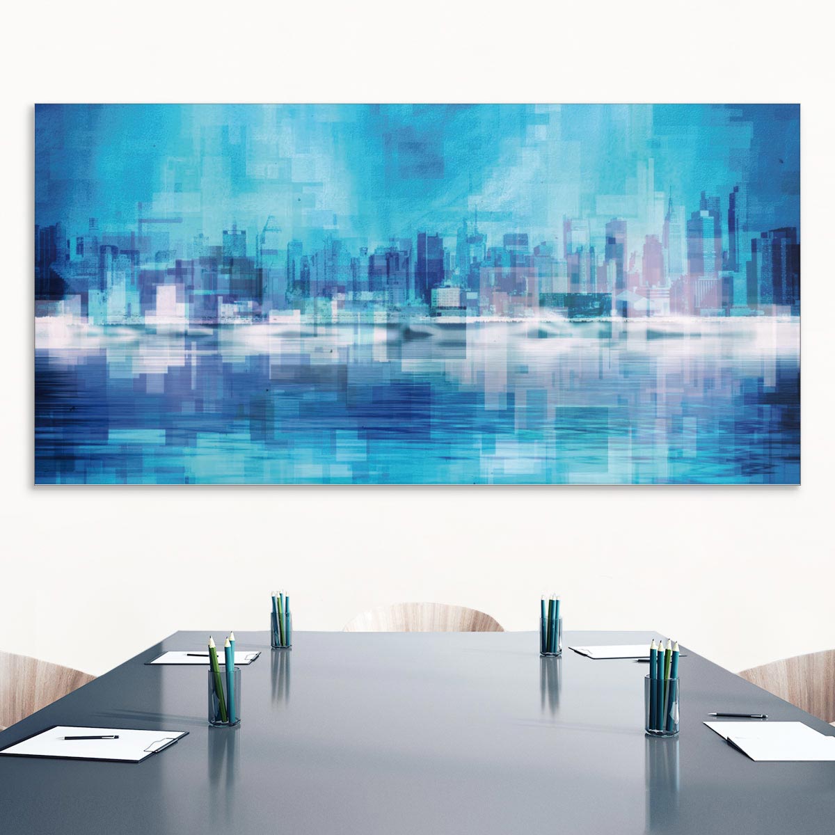 Akustikbild New York Skyline in blau