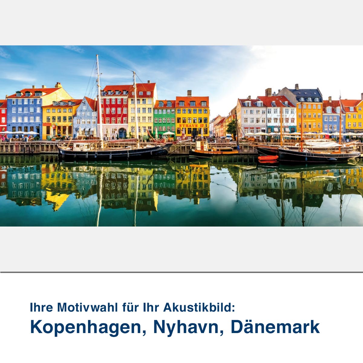 Akustikbild Motiv Kopenhagen, Nyhavn, Dänemark