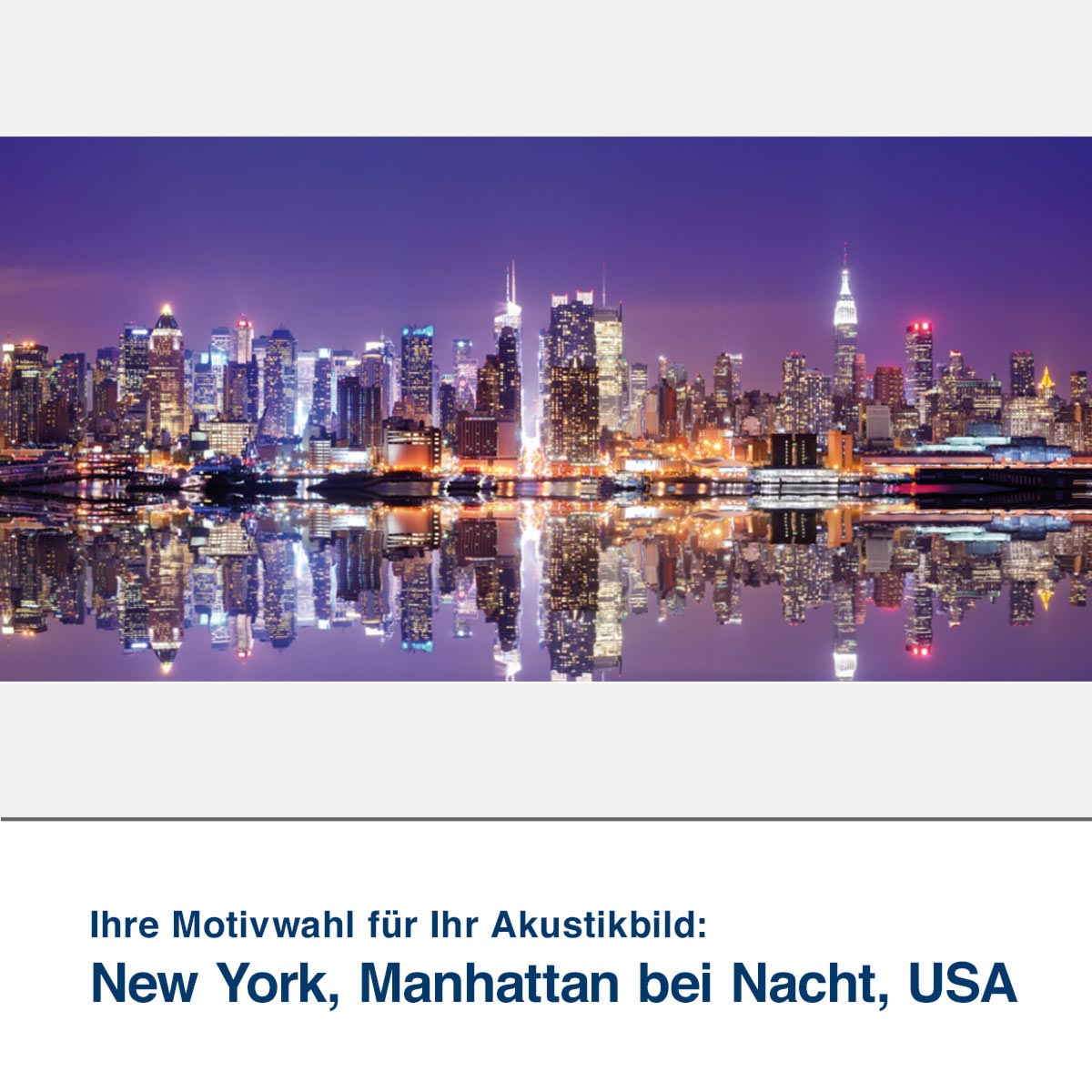 Akustikbild Motiv New York, Manhattan bei Nacht, USA