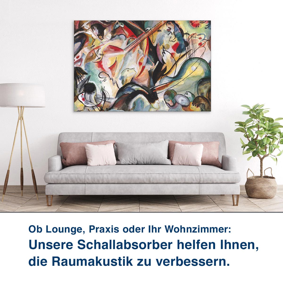 Ob Wartezimmer, Flur oder Galerie:  Unsere Schallabsorber helfen Ihnen,  die Raumakustik zu verbessern.
