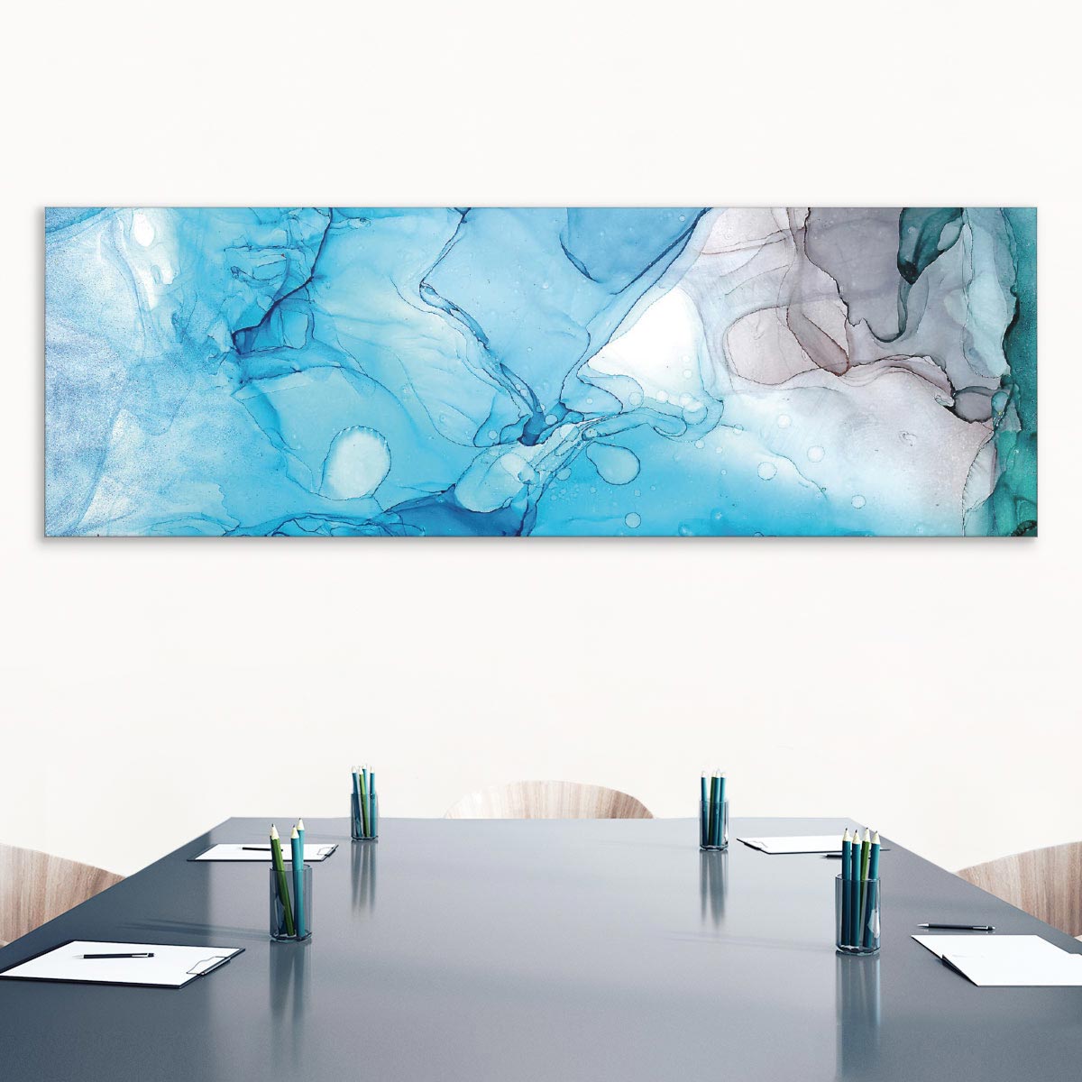 Akustikbild Alcohol Ink Art, blau