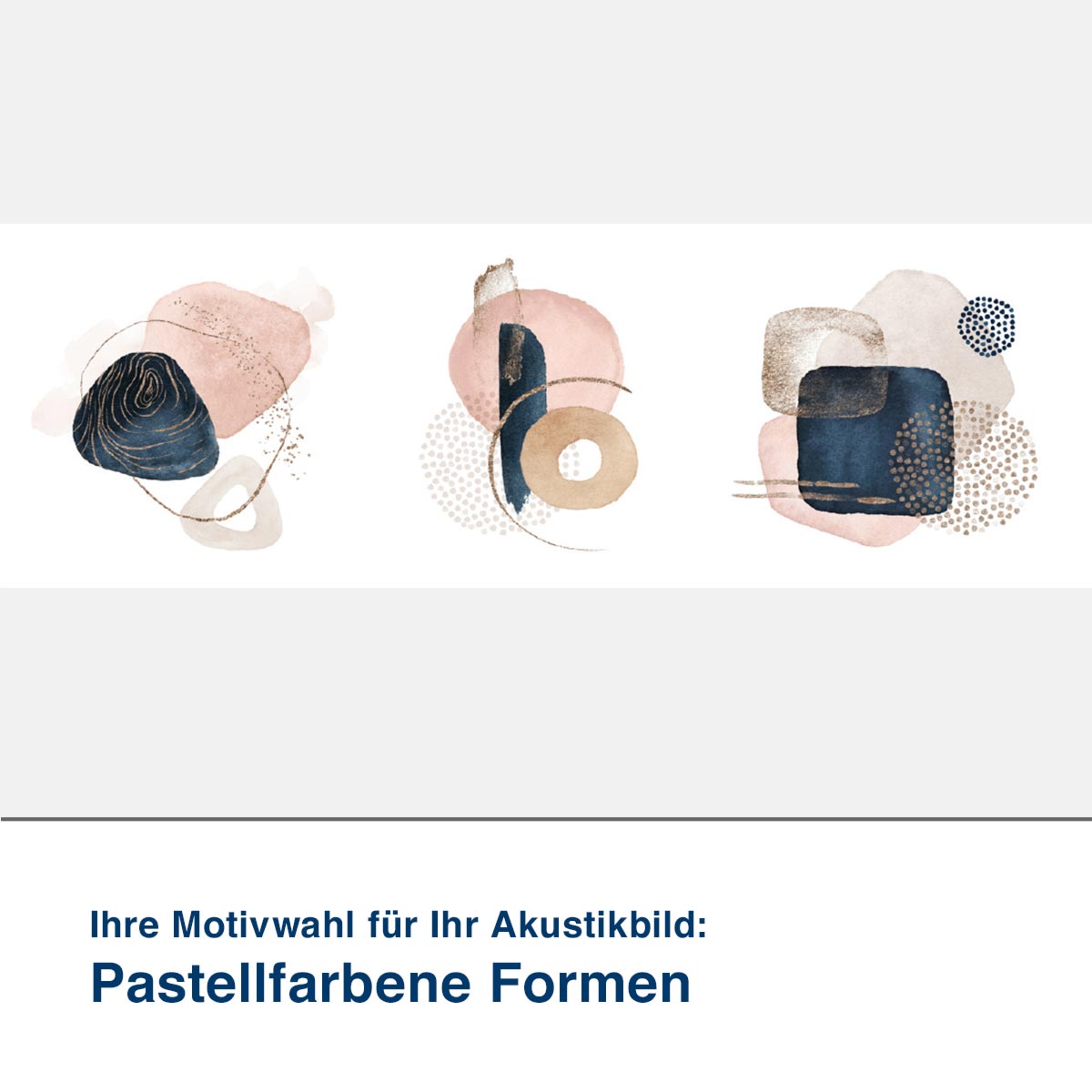 Akustikbild Motiv Pastellfarbene Formen