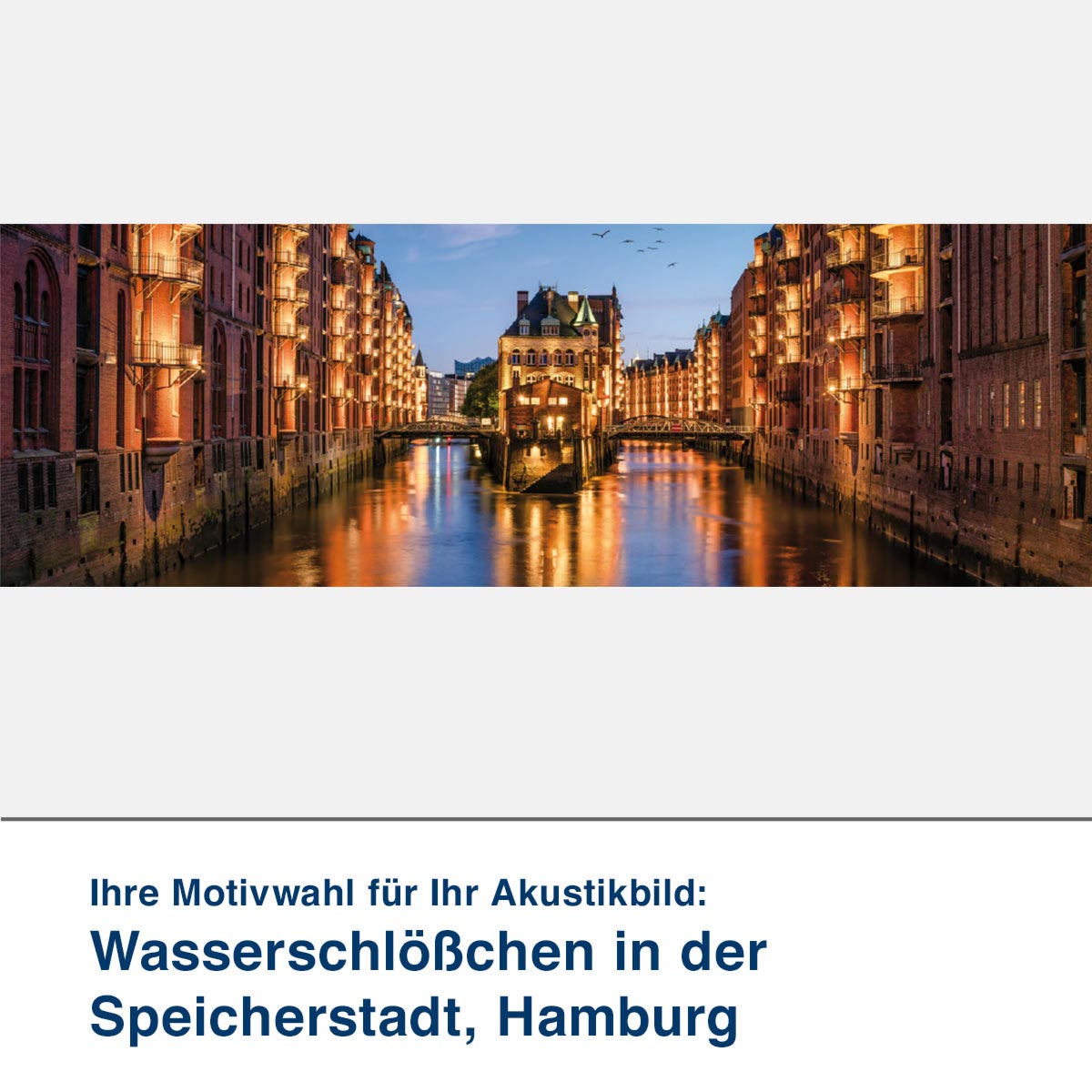 Akustikbild Motiv Wasserschlößchen in der Speicherstadt, Hamburg
