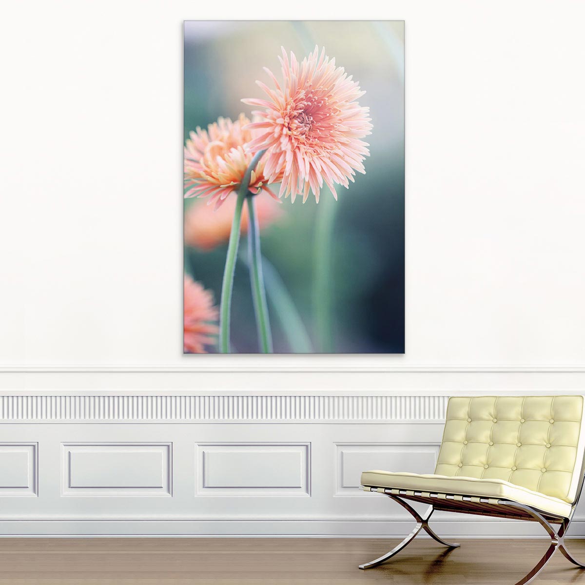 Akustikbild rosa Gerbera