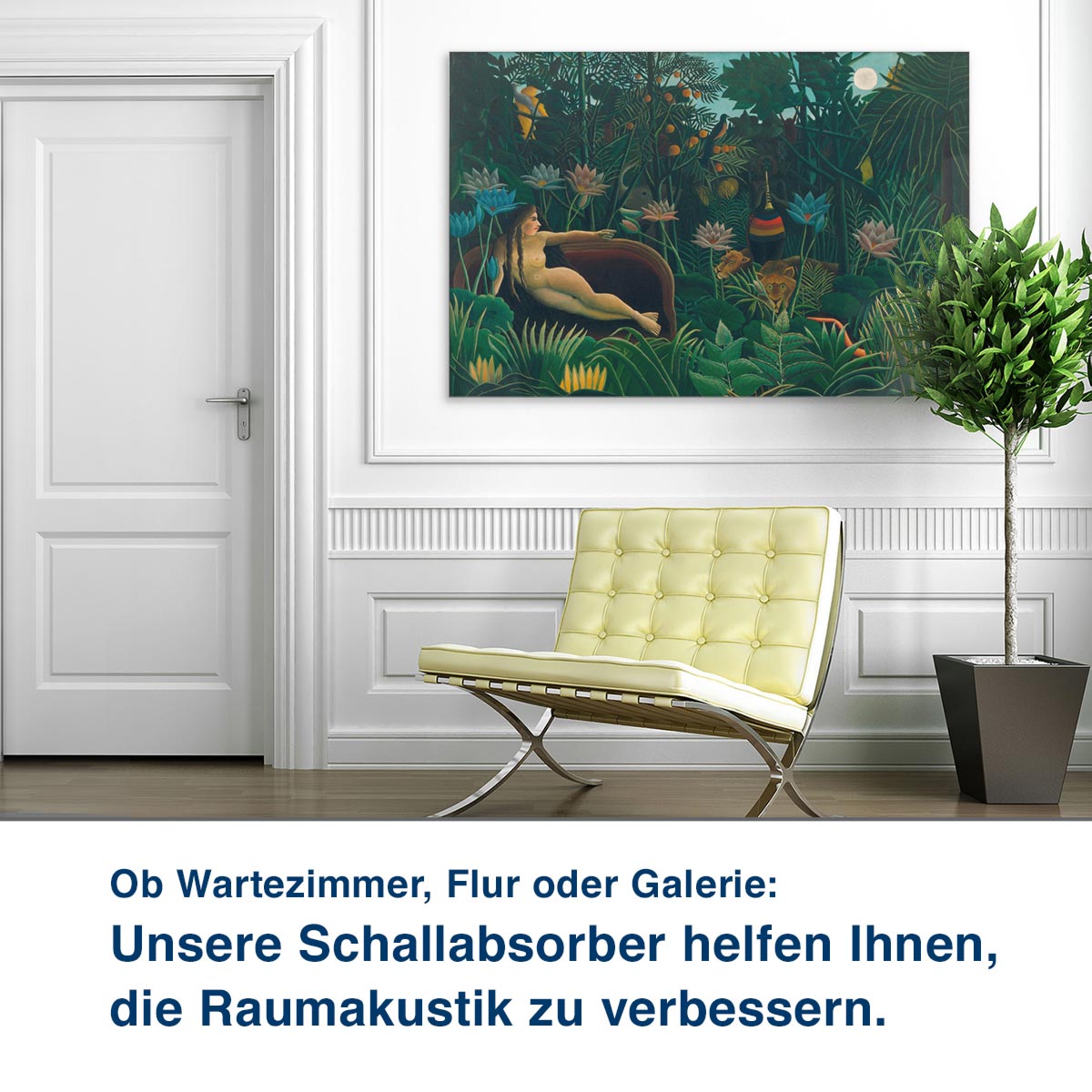 Ob Wartezimmer, Flur oder Galerie: Unsere Schallabsorber helfen Ihnen, die Raumakustik zu verbessern.