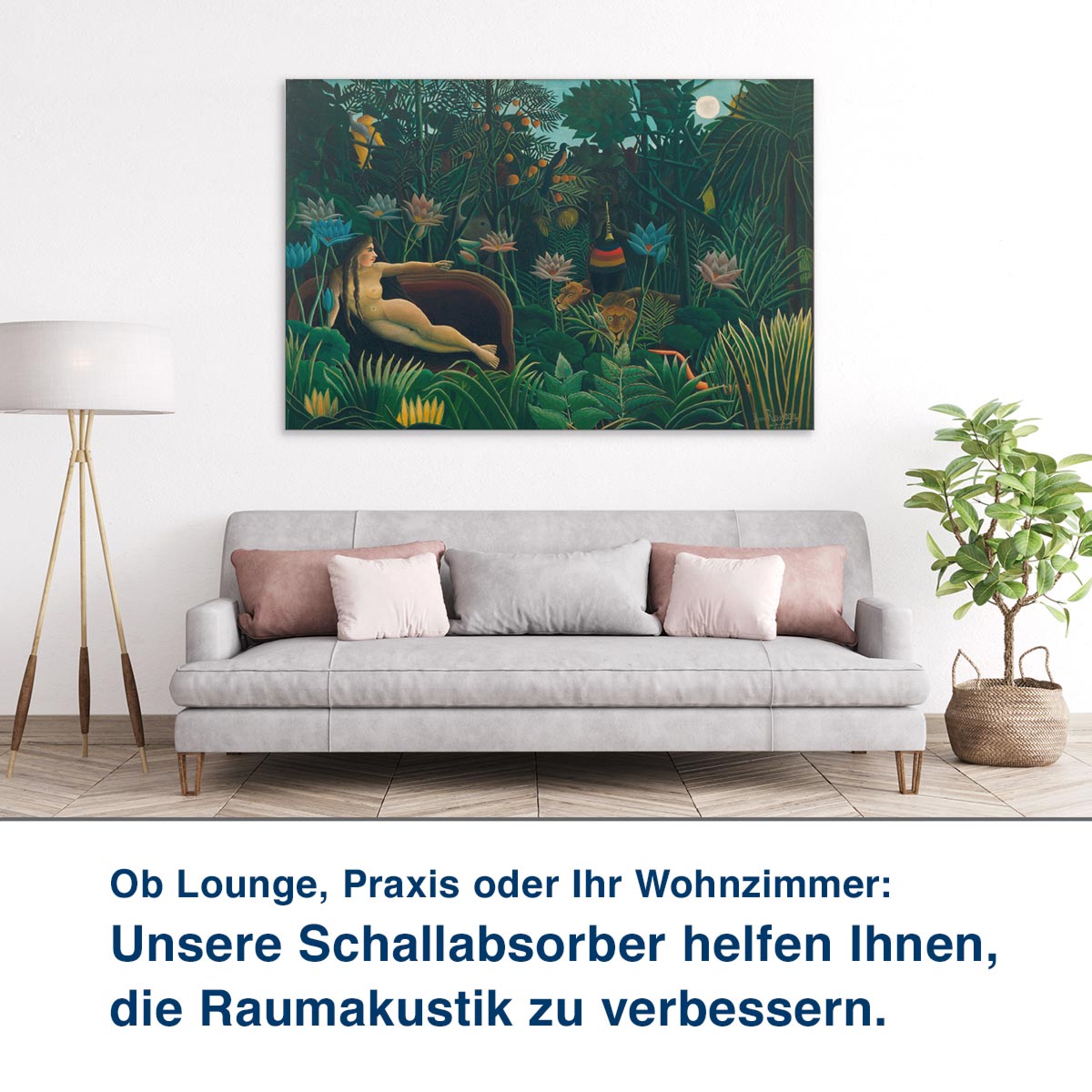 Ob Lounge, Praxis oder Ihr Wohnzimmer: Unsere Schallabsorber helfen Ihnen, die Raumakustik zu verbessern.