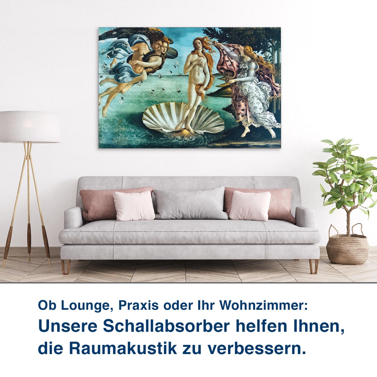 Ob Lounge, Praxis oder Ihr Wohnzimmer: Unsere Schallabsorber helfen Ihnen, die Raumakustik zu verbessern.