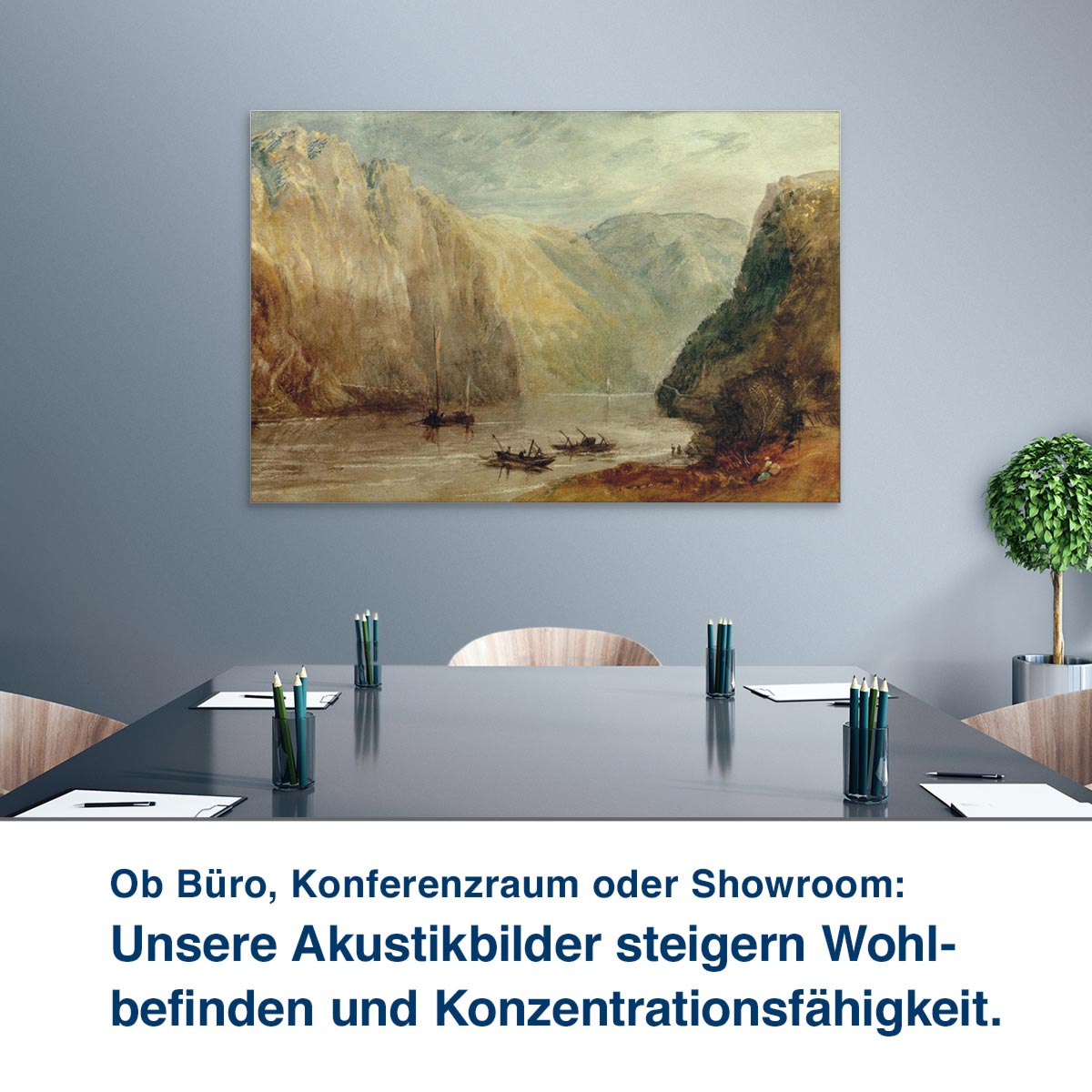Ob Büro, Konferenzraum oder Showroom: Unsere Akustikbilder steigern Wohl- befinden und Konzentrationsfähigkeit.