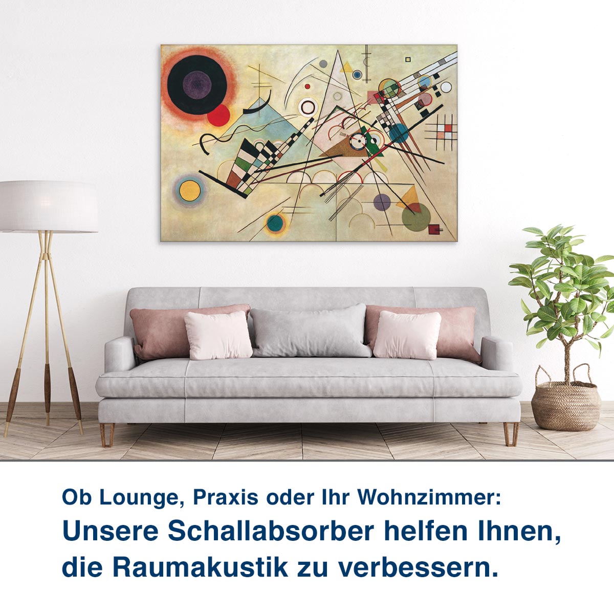 Ob Lounge, Praxis oder Ihr Wohnzimmer: Unsere Schallabsorber helfen Ihnen, die Raumakustik zu verbessern.