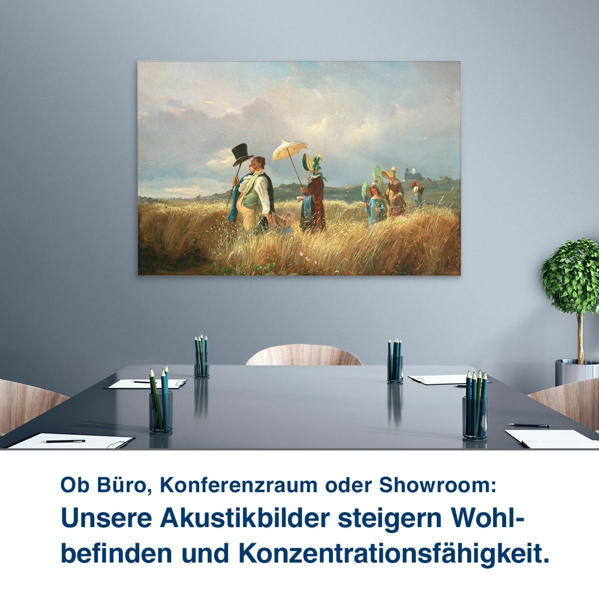 Ob Büro, Konferenzraum oder Showroom: Unsere Akustikbilder steigern Wohl- befinden und Konzentrationsfähigkeit.