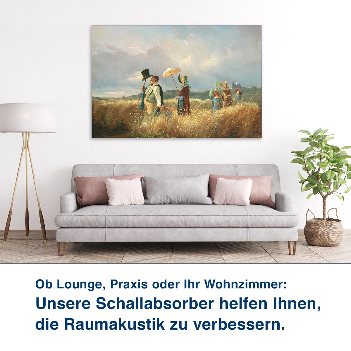 Ob Lounge, Praxis oder Ihr Wohnzimmer: Unsere Schallabsorber helfen Ihnen, die Raumakustik zu verbessern.