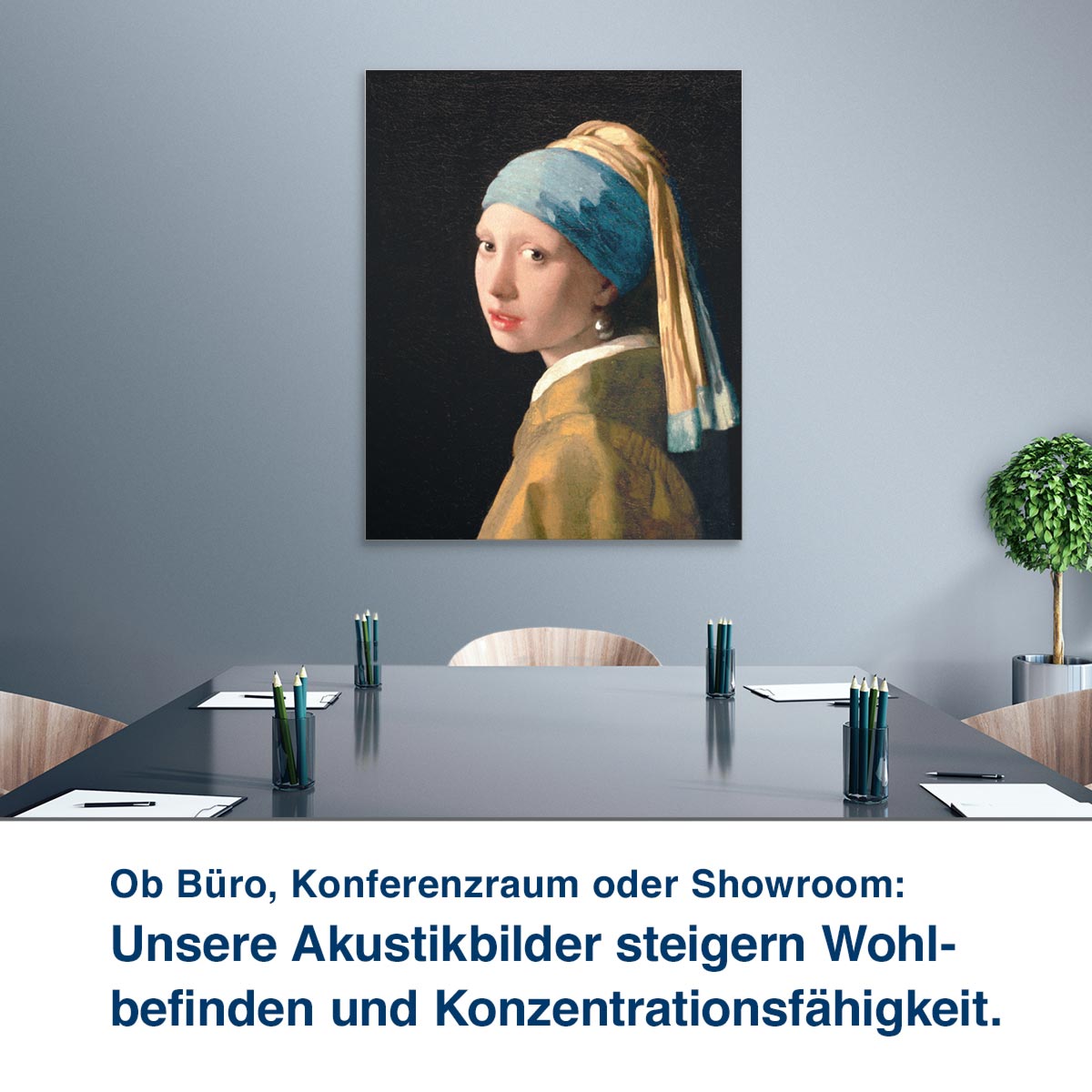 Ob Büro, Konferenzraum oder Showroom: Unsere Akustikbilder steigern Wohl- befinden und Konzentrationsfähigkeit.