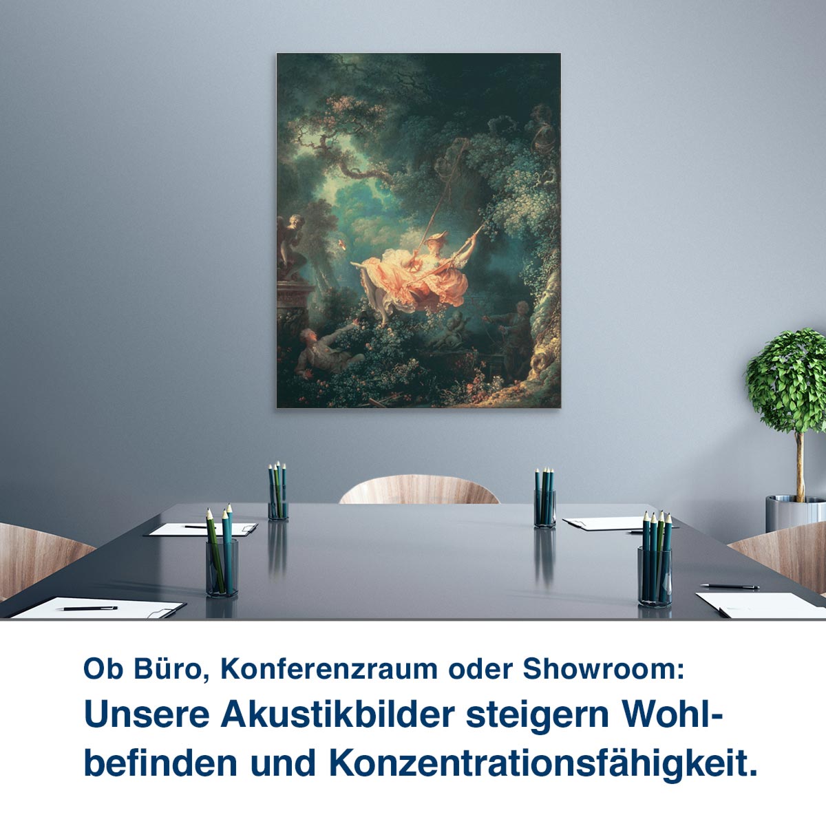 Ob Büro, Konferenzraum oder Showroom: Unsere Akustikbilder steigern Wohl- befinden und Konzentrationsfähigkeit.