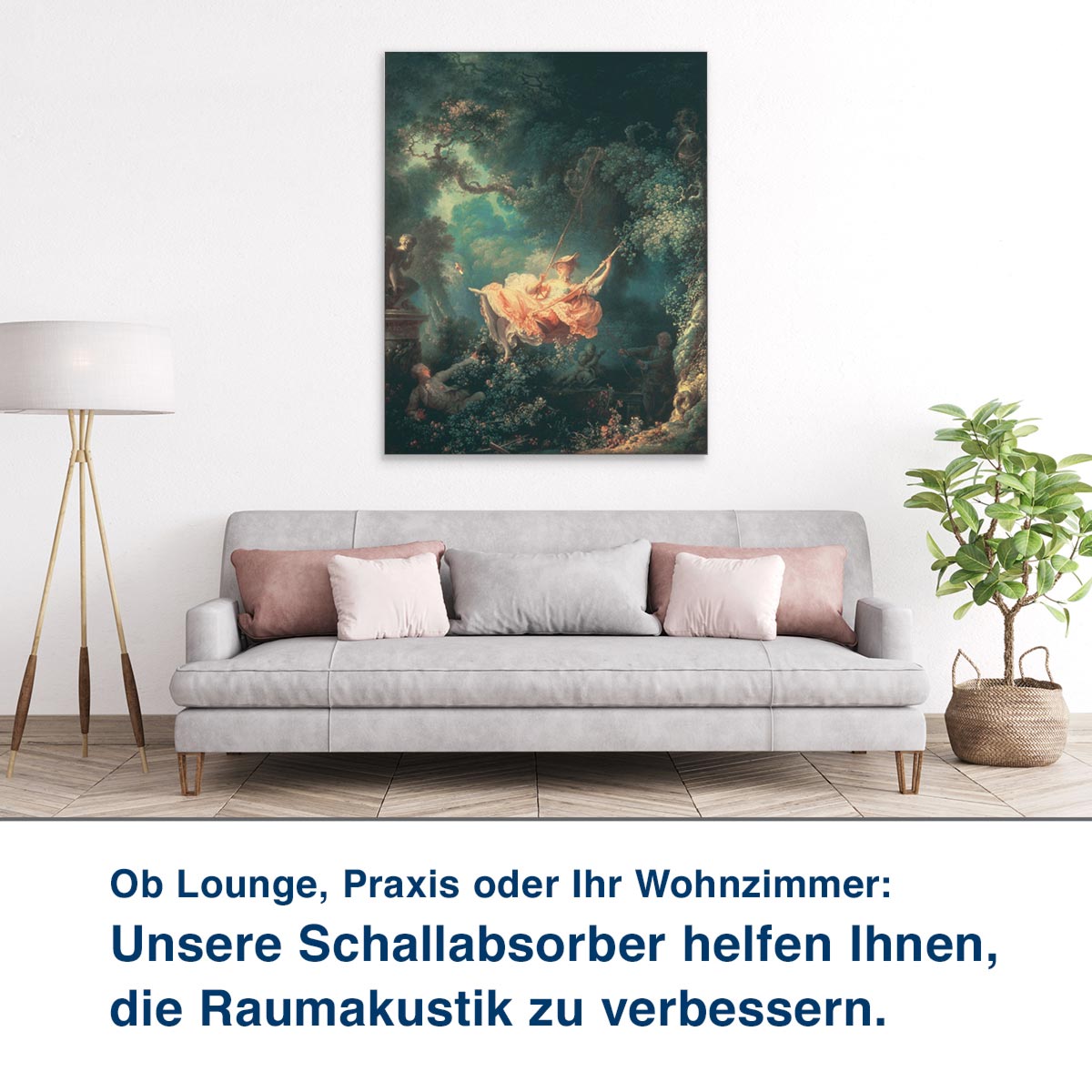 Ob Lounge, Praxis oder Ihr Wohnzimmer: Unsere Schallabsorber helfen Ihnen, die Raumakustik zu verbessern.