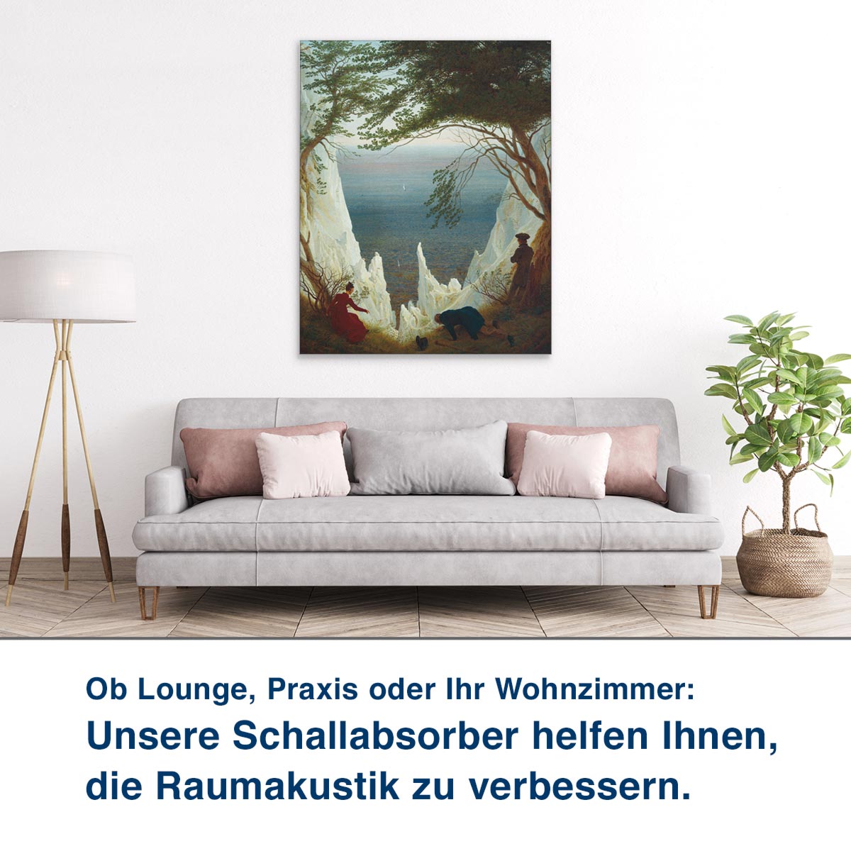 Ob Lounge, Praxis oder Ihr Wohnzimmer: Unsere Schallabsorber helfen Ihnen, die Raumakustik zu verbessern.