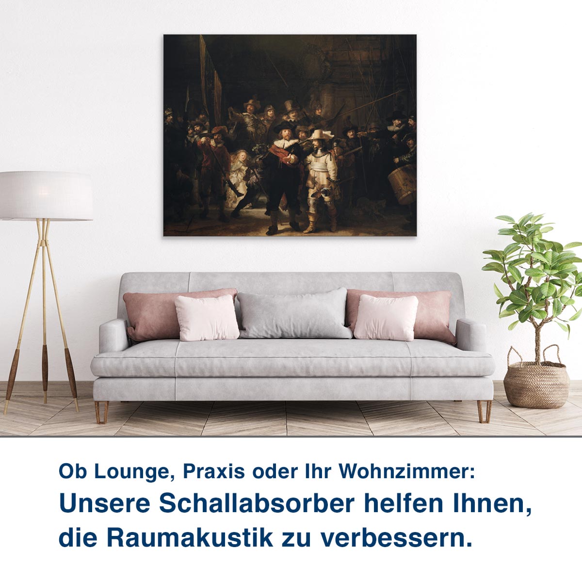 Ob Lounge, Praxis oder Ihr Wohnzimmer: Unsere Schallabsorber helfen Ihnen, die Raumakustik zu verbessern.