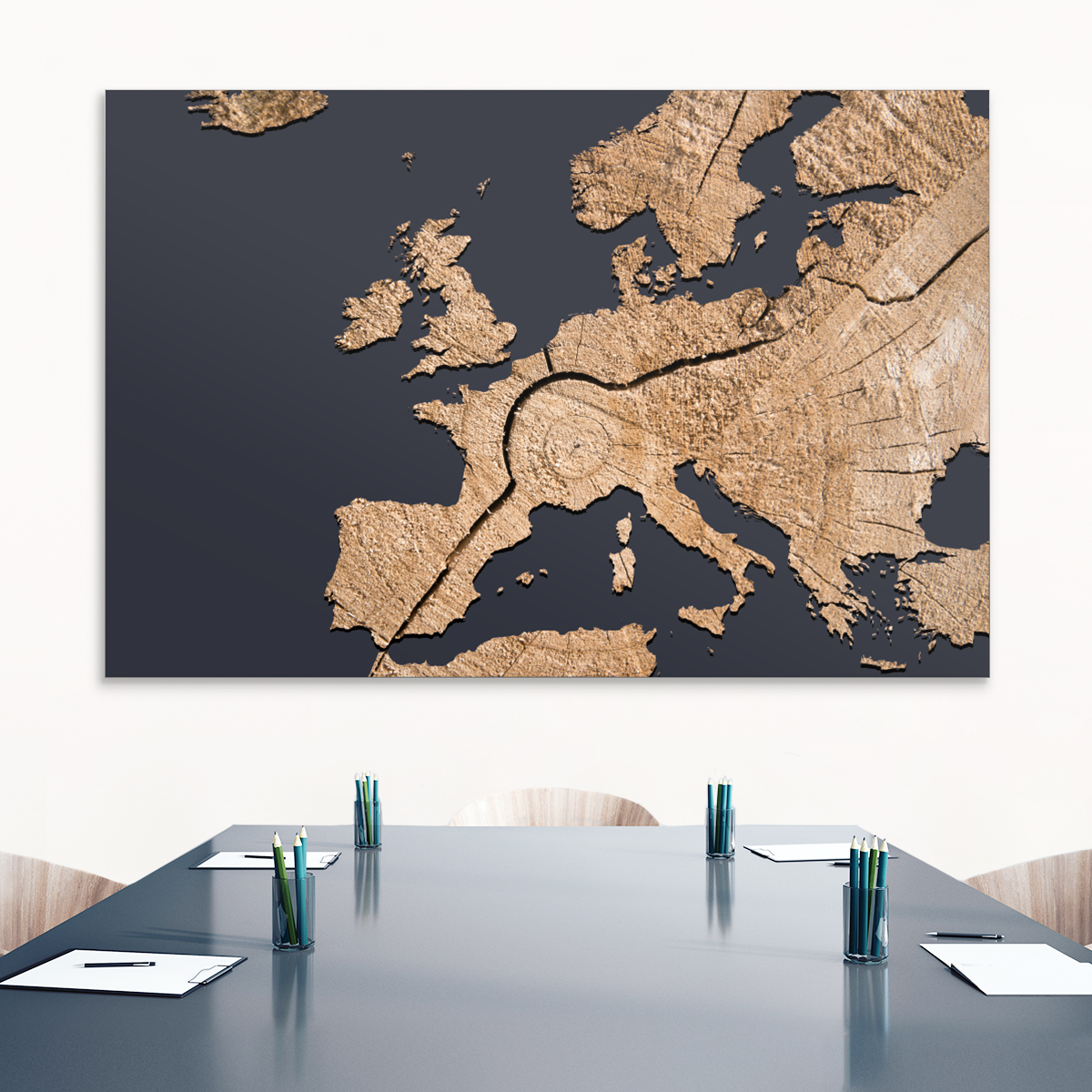 Akustikbild Europa in Holz