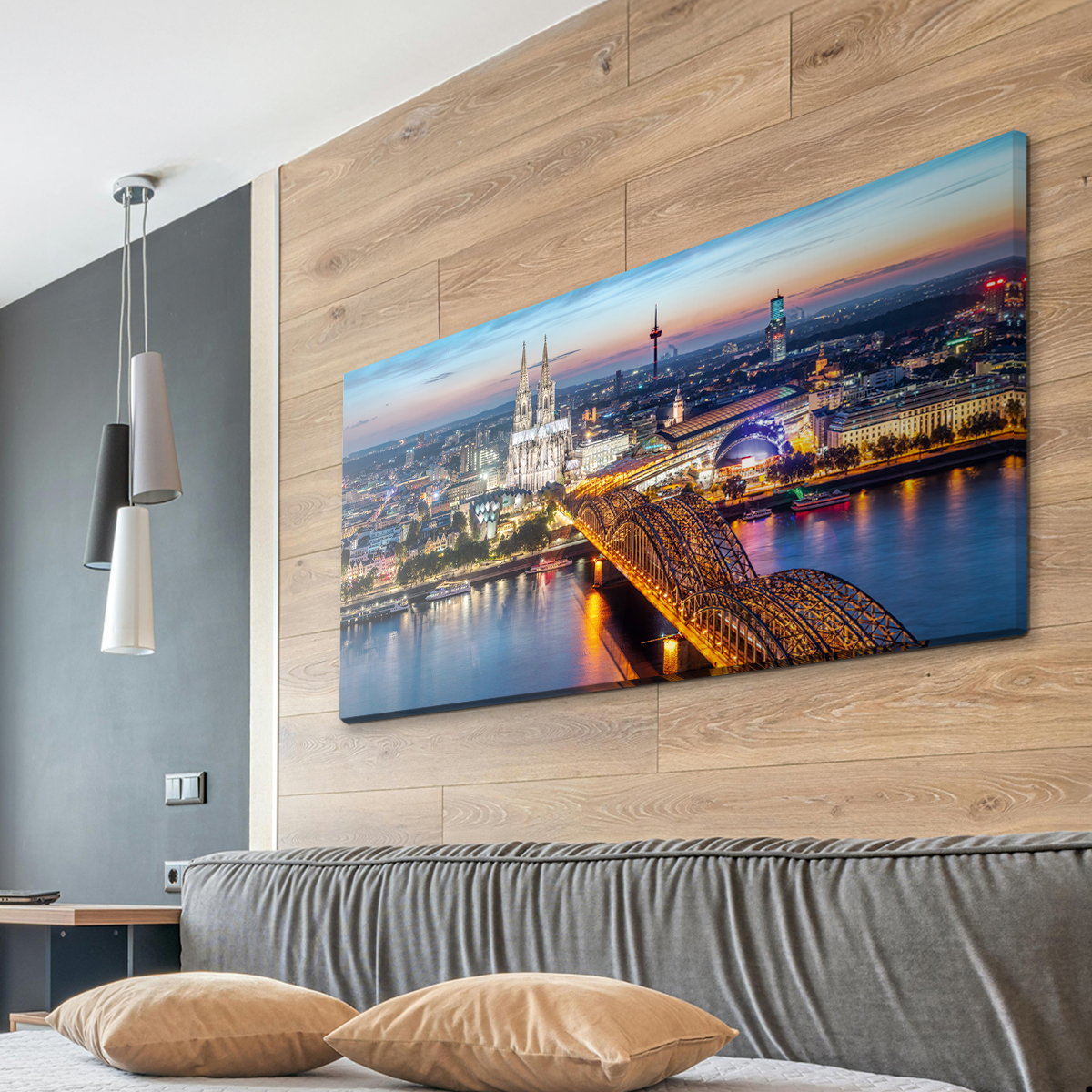 Akustikbild Köln, Dom und Hohenzollernbrücke bei Nacht