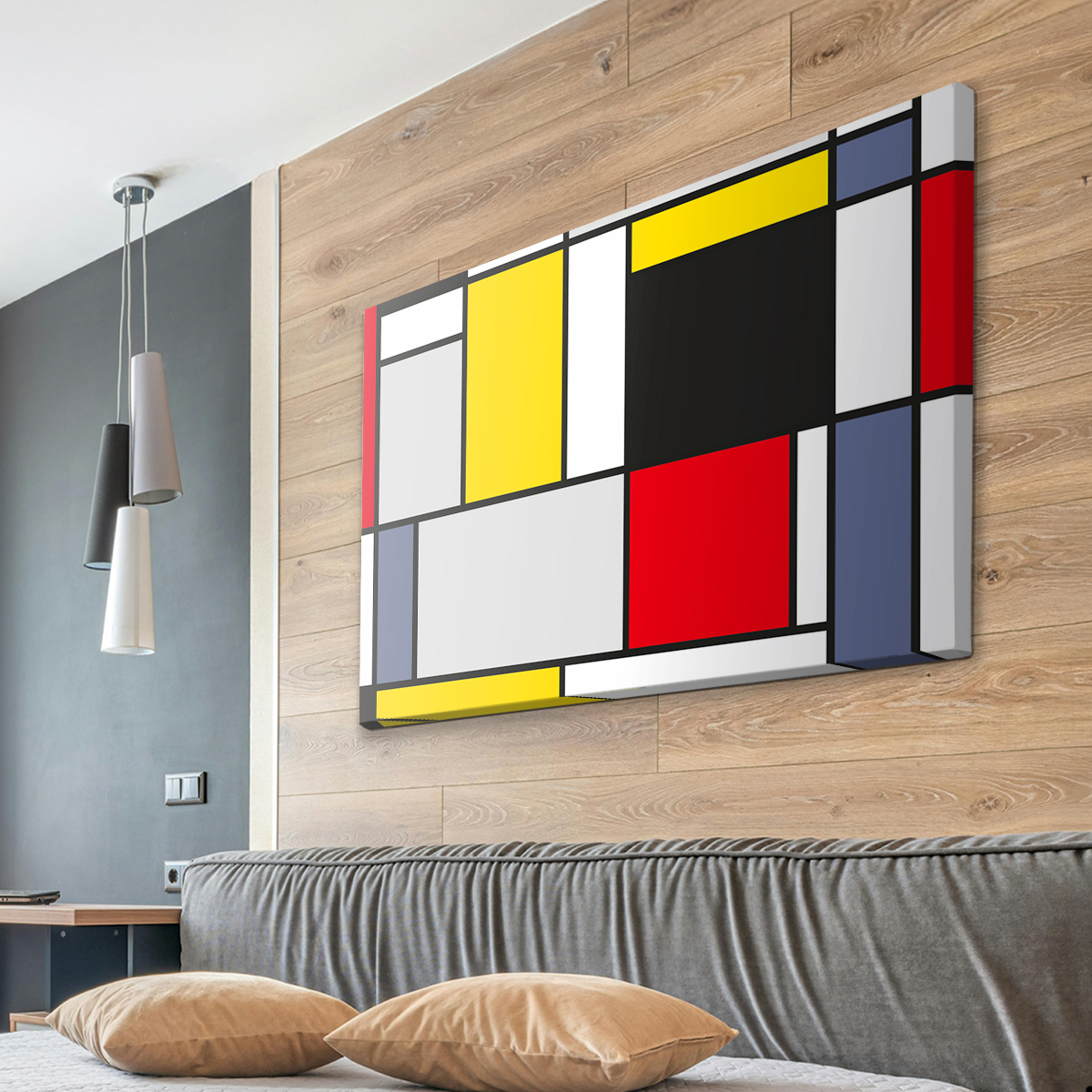 Akustikbild Farbflächen Mondrian Style