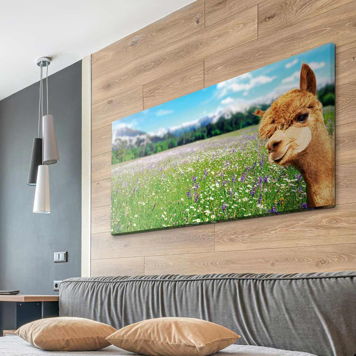 Akustikbild Blumenwiese mit Alpaka