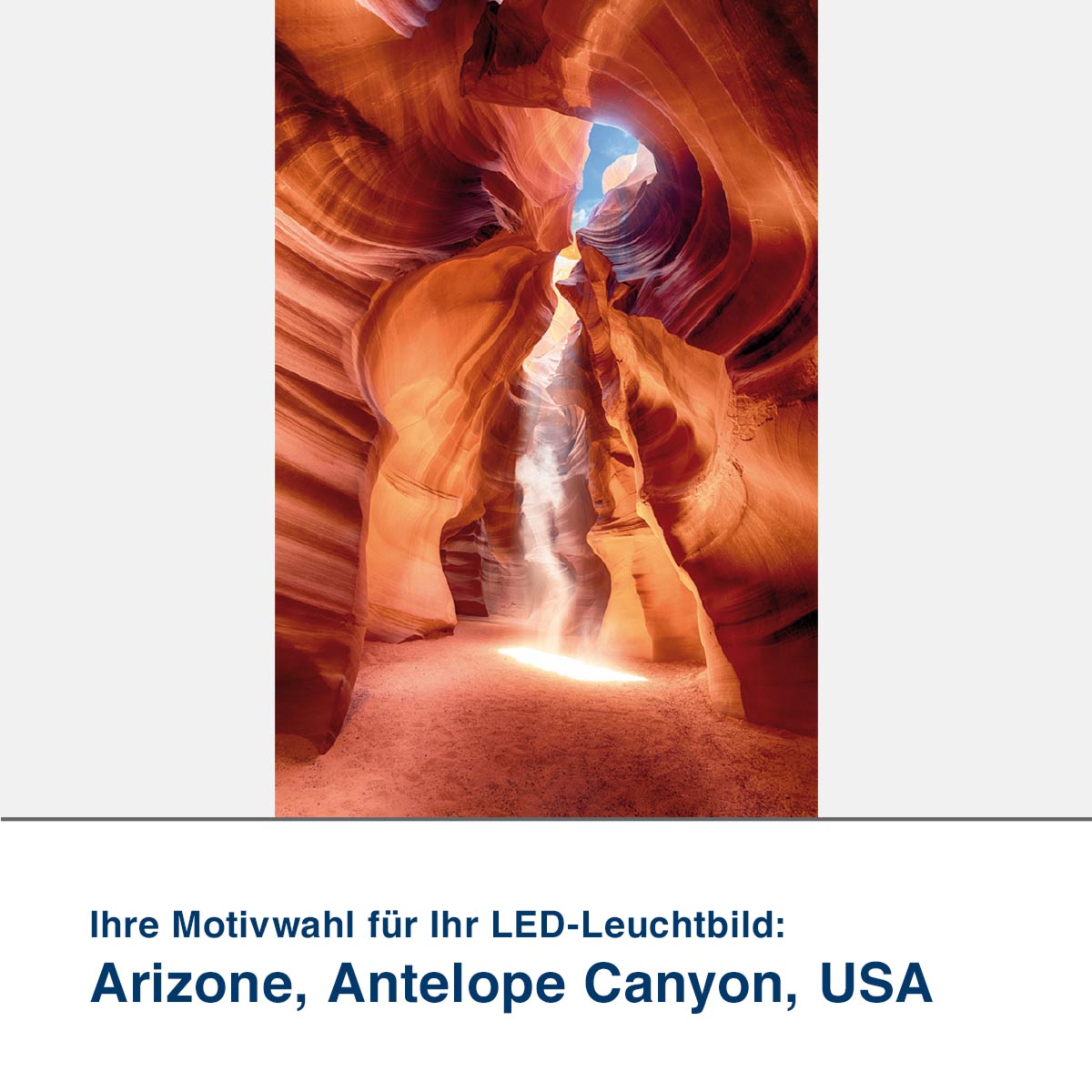 LED-Leuchtbild Arizone, Antelope Canyon, USA