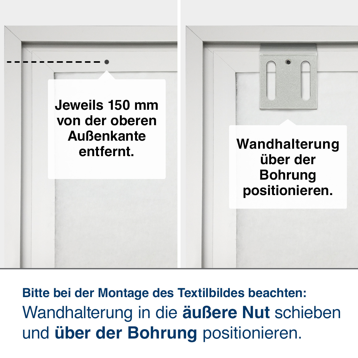 Textilbild DEKO  Wandhalterung