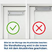 Bitte bei der Montage des Akustikbildes beachten:  Die Wandhalterung wird in die innere Nut mit dem Akustikvlies geschoben.