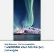 Textilbild Motiv Polarlichter über den Bergen, Norwegen
