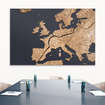 Textilbild Europa in Holz