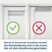 Bitte bei der Montage des Akustikbildes beachten:  Die Wandhalterung wird in die innere Nut mit dem Akustikvlies geschoben.