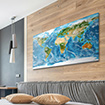 Akustikbild Weltkarte Lounge, einseitig, Wandmontage