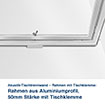 Akustik-Tischtrennwand – Rahmen mit Tischklemme:   Rahmen aus Aluminiumprofil,  50mm Stärke mit Tischklemme