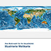 Akustikbild Motiv illustrierte Weltkarte