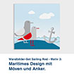 Wandbilder-Set Sailing Red - Motiv 3:  Maritimes Design mit  Möven und Anker.