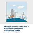 Wandbilder-Set Sailing Taupe - Motiv 3:  Maritimes Design mit  Möven und Anker.